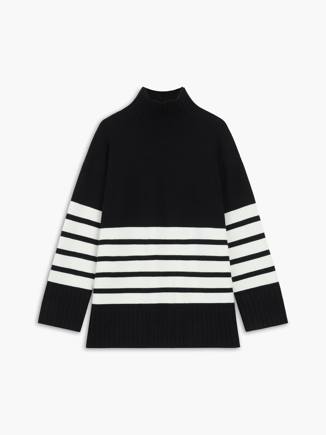Almeda | Paris Mock Neck Pullover mit Streifen
