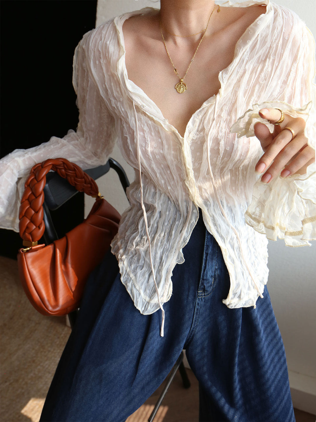 Orlanne | Elegante Chiffonbluse Damen