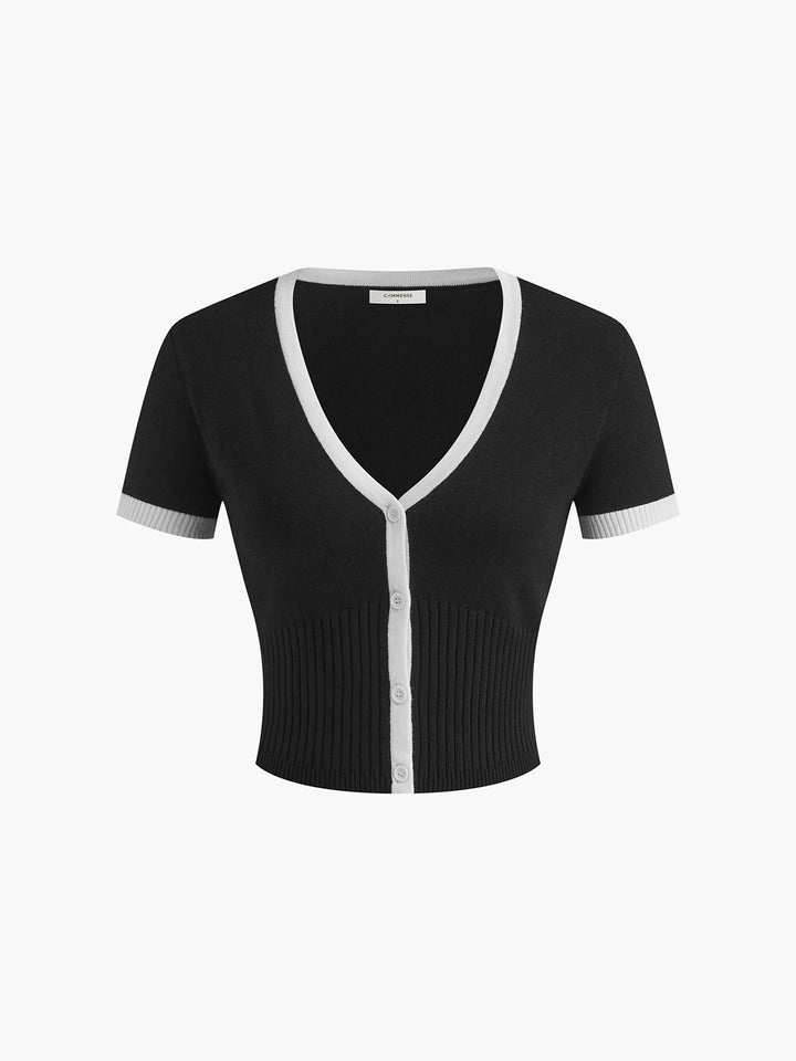 Christabel | Minimalismus Pullover-Rock-Set mit Kontrastbesatz