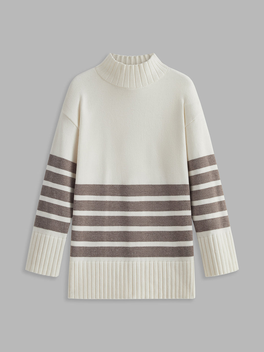 Almeda | Paris Mock Neck Pullover mit Streifen