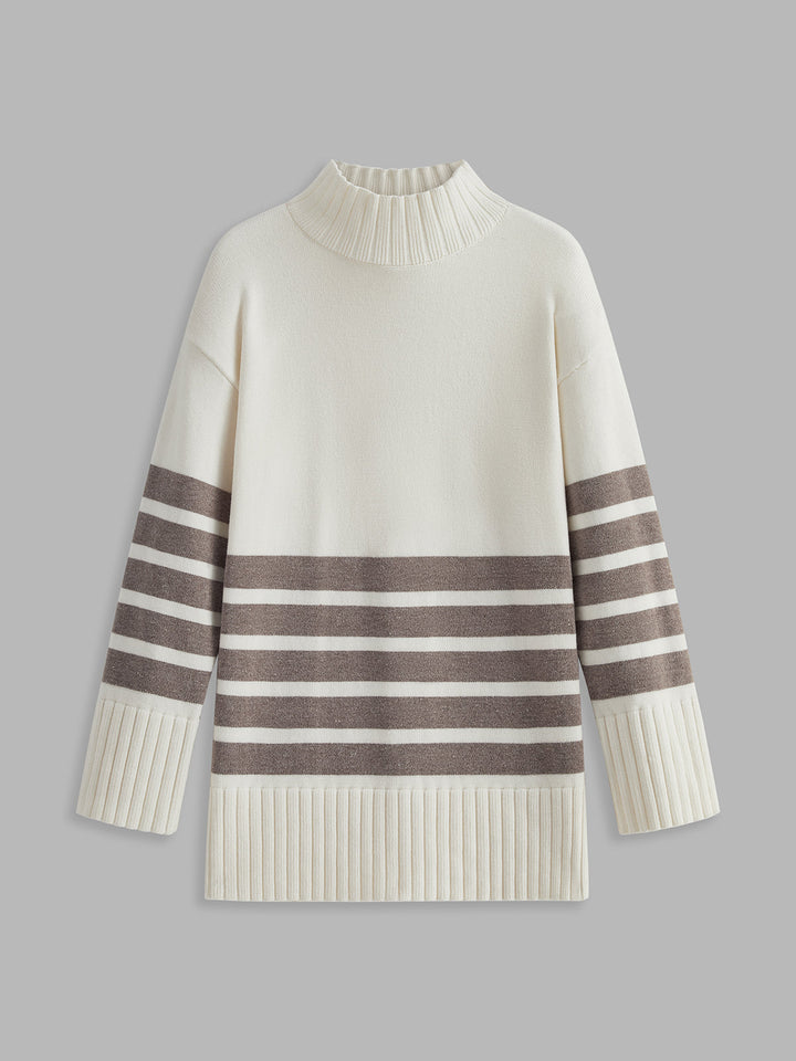 Almeda | Paris Mock Neck Pullover mit Streifen