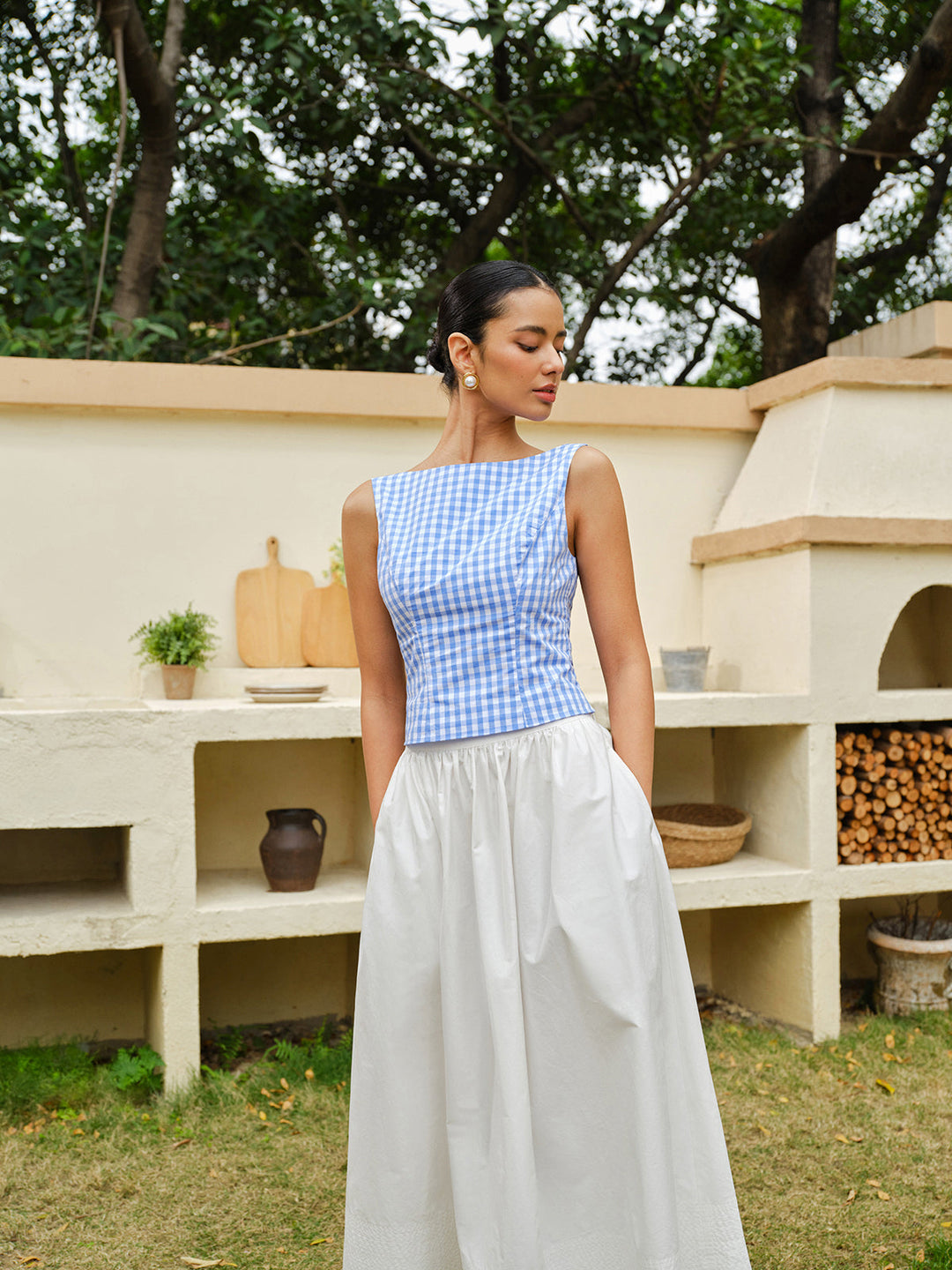 Quivara | Kariertes Crop Top Damen