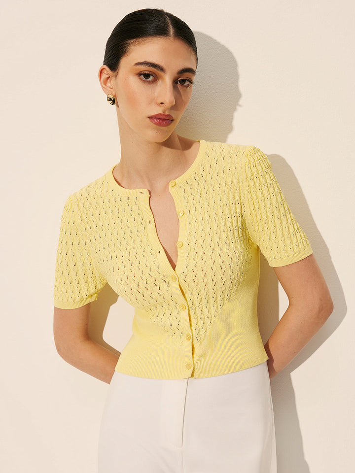 Avenora | Stricktop mit Knopfleiste