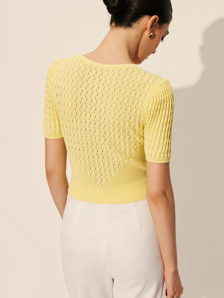 Avenora | Stricktop mit Knopfleiste
