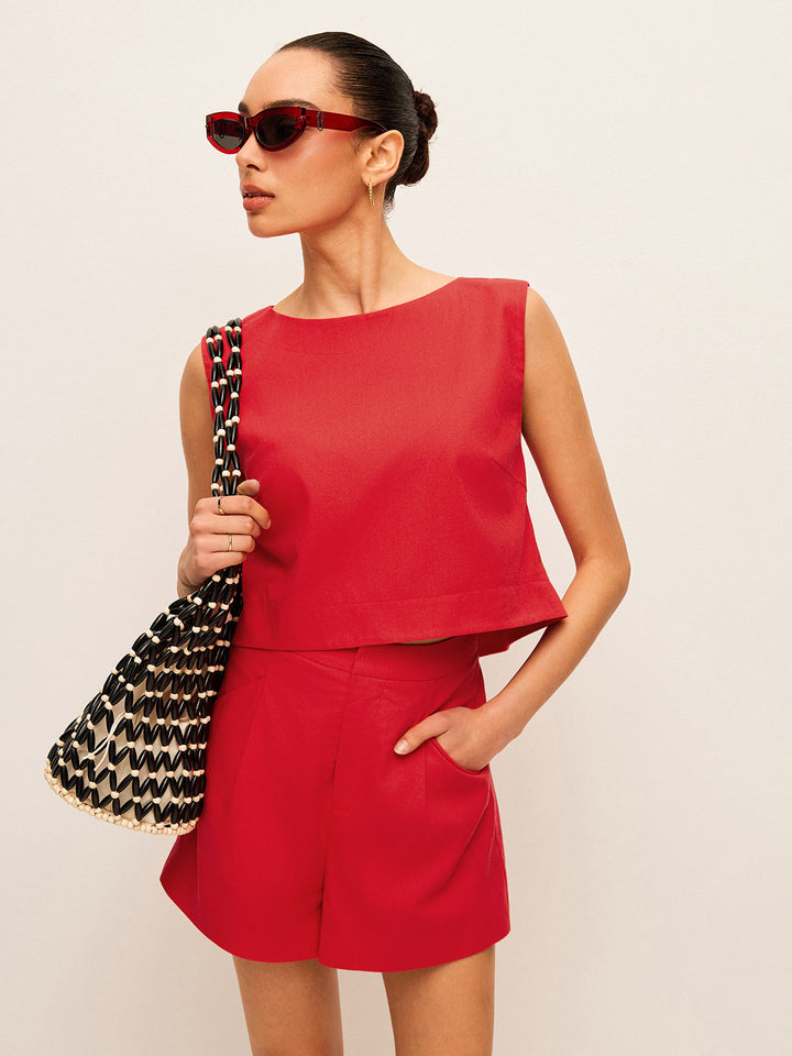 Analissa | Leinen-Shorts Set Damen
