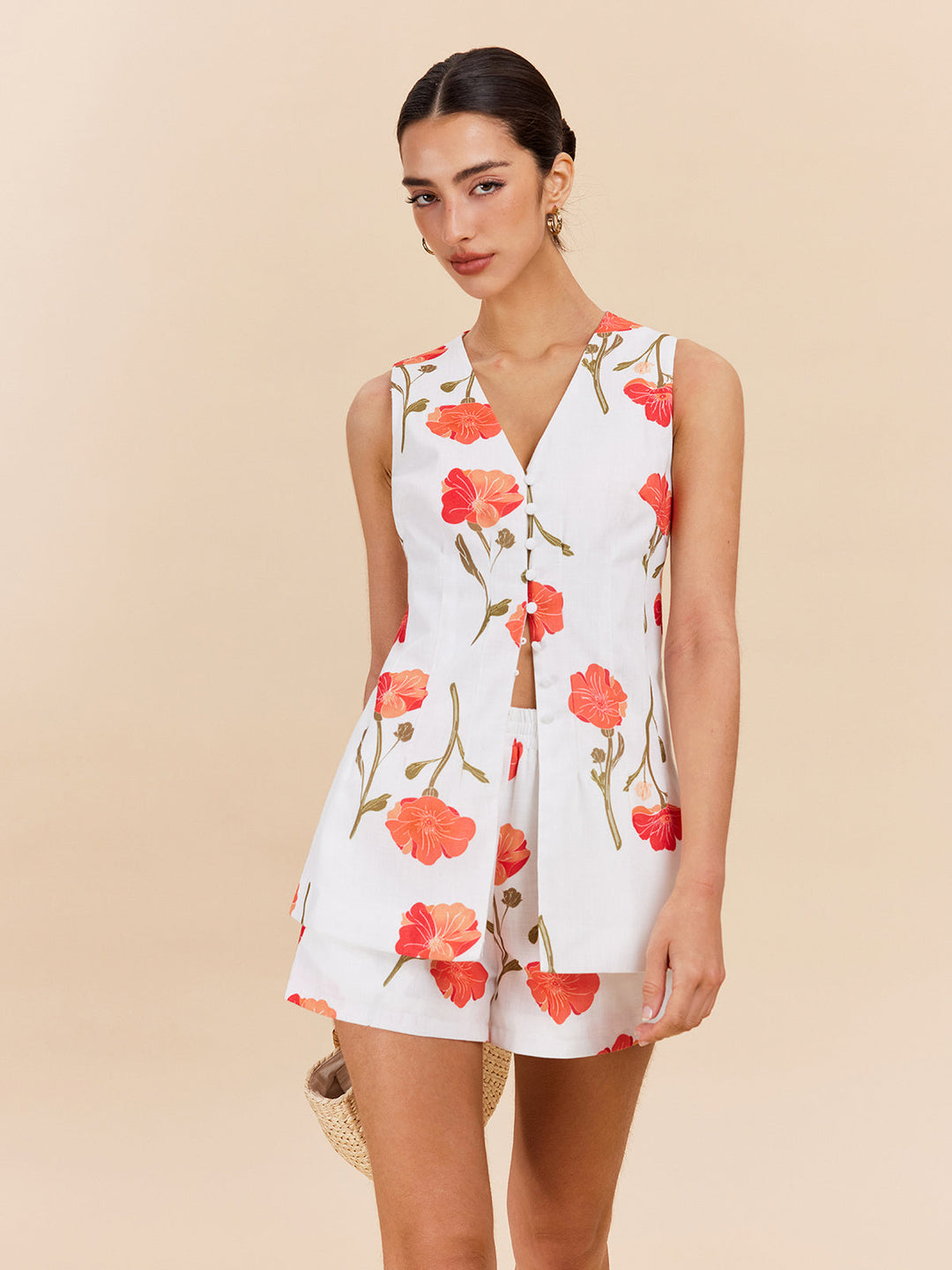 Lumina | Zweiteiliges Blumen-Shorts-Set