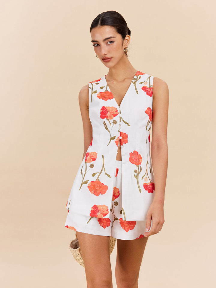 Lumina | Zweiteiliges Blumen-Shorts-Set
