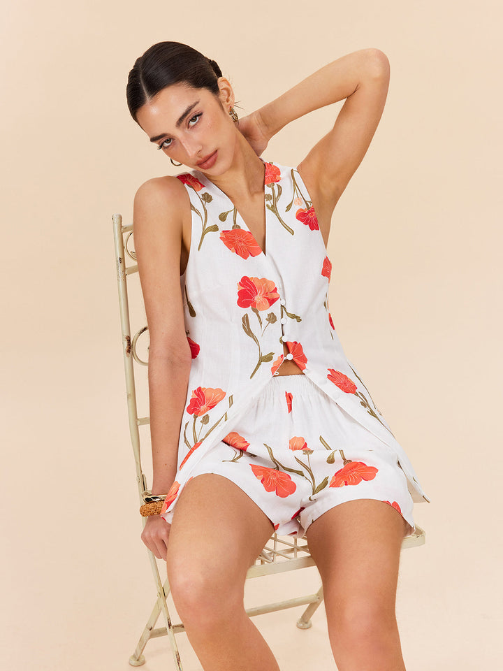 Lumina | Zweiteiliges Blumen-Shorts-Set