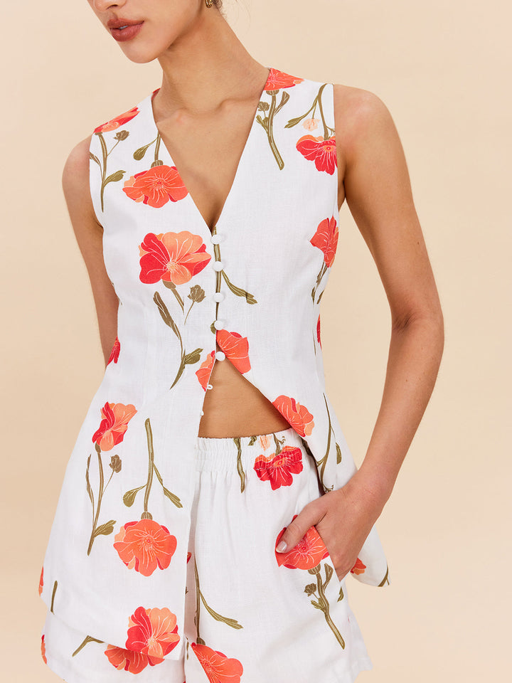 Lumina | Zweiteiliges Blumen-Shorts-Set