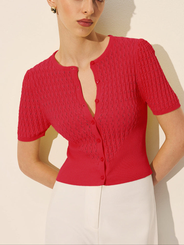 Avenora | Stricktop mit Knopfleiste