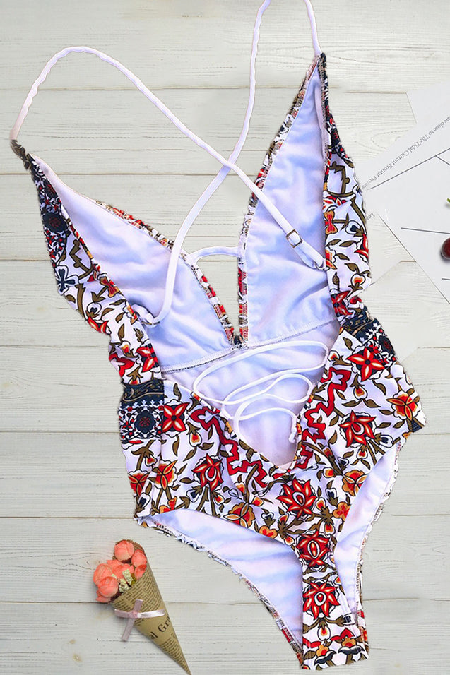 Helith | Boho Badeanzug mit V-Ausschnitt