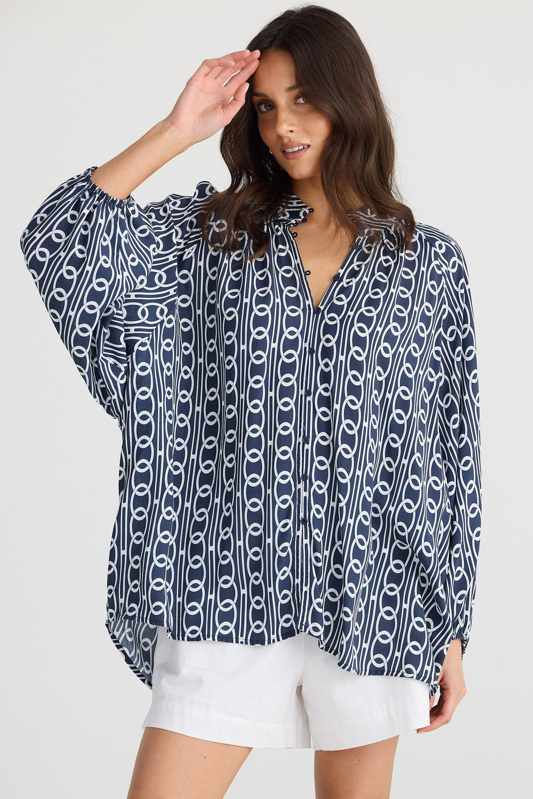 Minara | Elegante Bluse mit Stehkragen