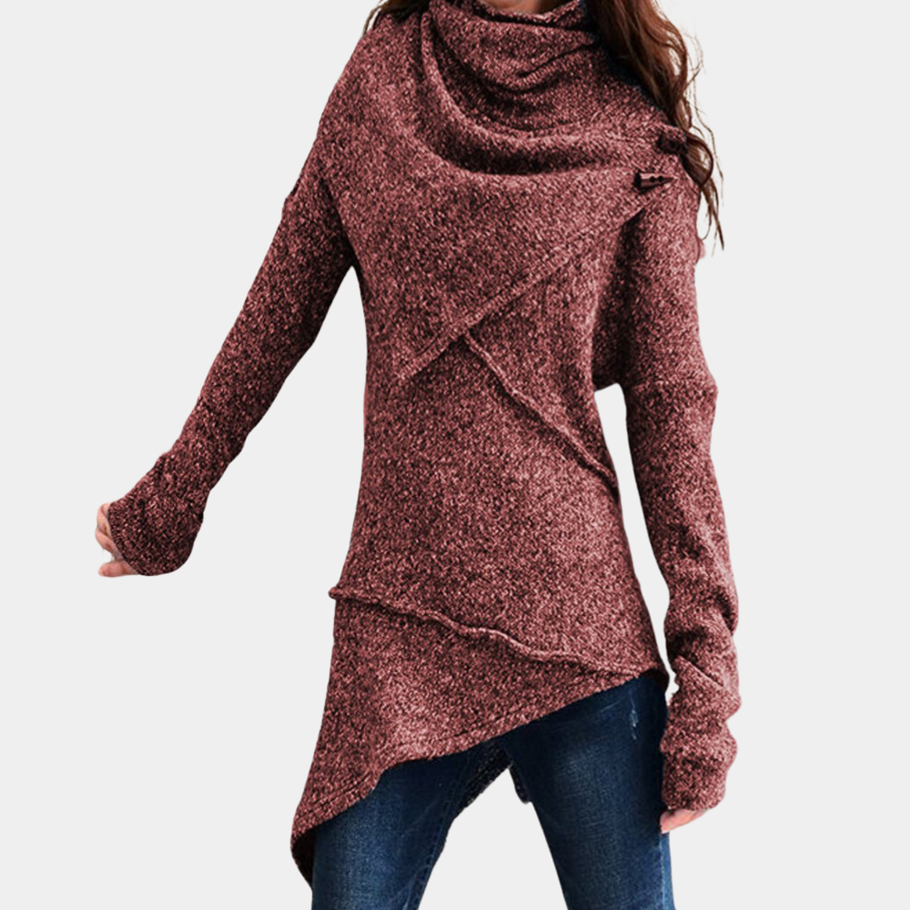 Sesilia | Eleganter asymmetrischer Damenpullover aus Strick