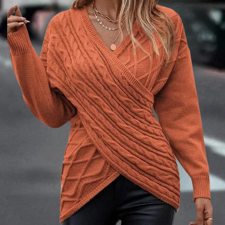 Noemie |Eleganter Kreuzpullover für Frauen