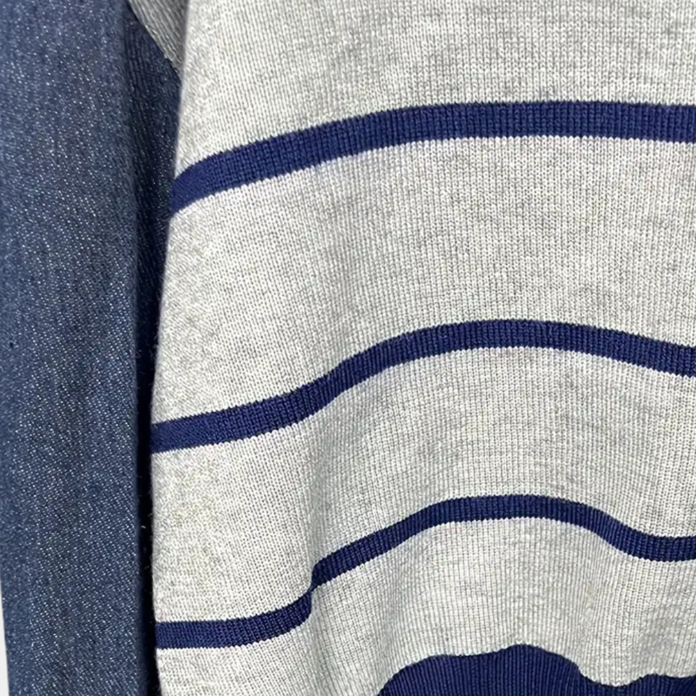 Ronia | Modischer Pullover mit Ärmeln aus Denim für Frauen