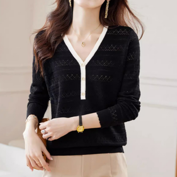 Kylara | Eleganter V-Ausschnitt-Pullover