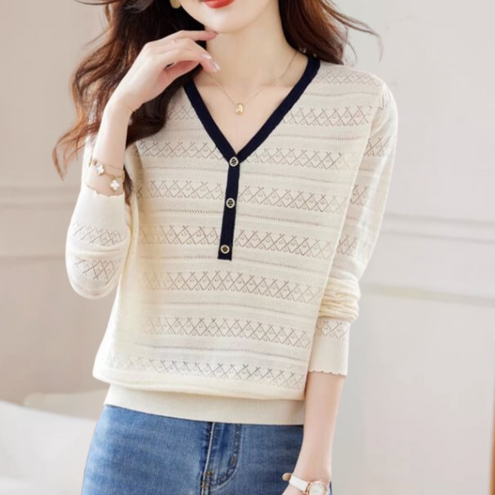 Kylara | Eleganter V-Ausschnitt-Pullover