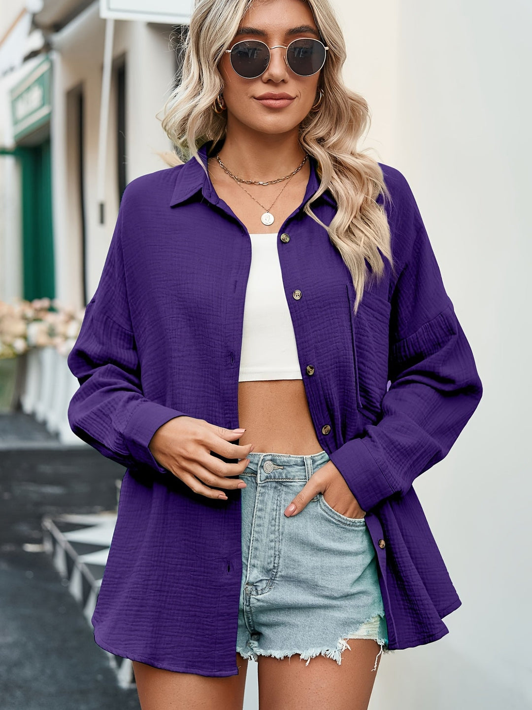 Serelis | Elegante Oversize-Hemdbluse Damen