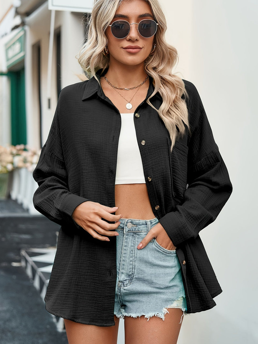 Serelis | Elegante Oversize-Hemdbluse Damen