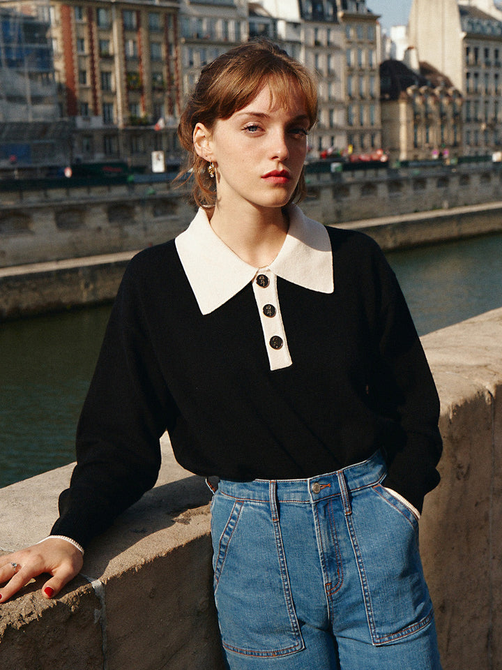 Teresa | Wollpullover mit Polokragen