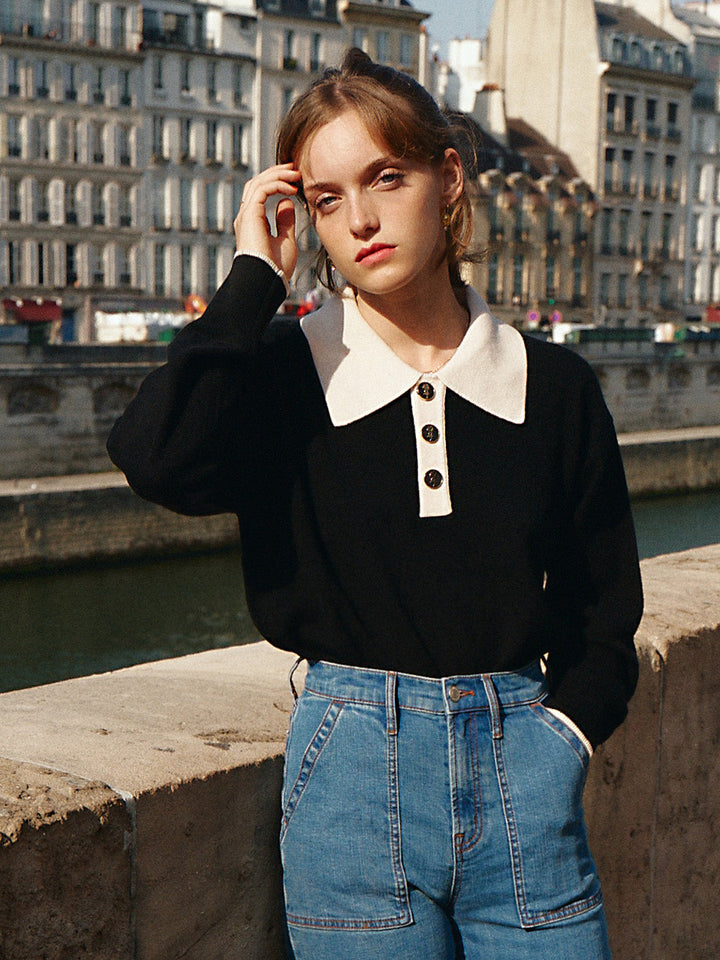 Teresa | Wollpullover mit Polokragen
