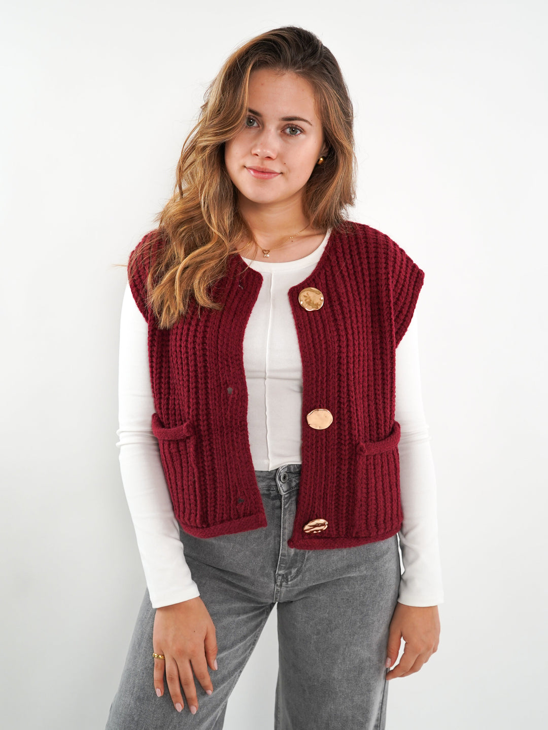 Doris | Kurzarm Strickweste Damen
