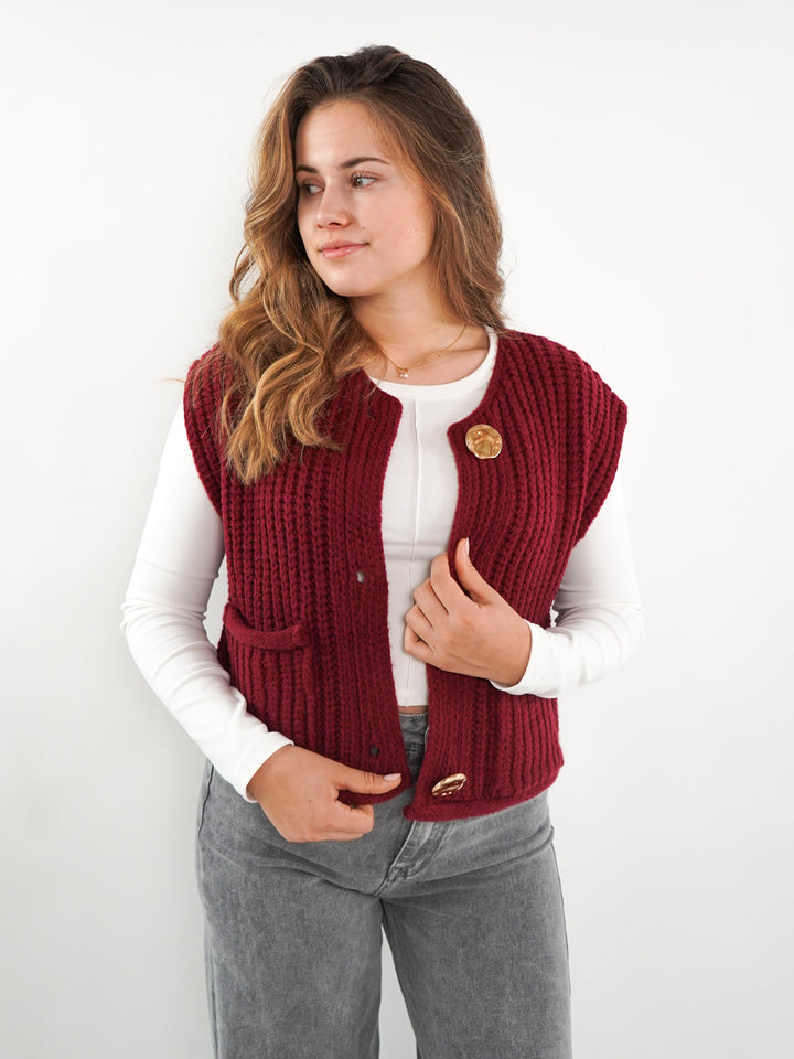 Doris | Kurzarm Strickweste Damen