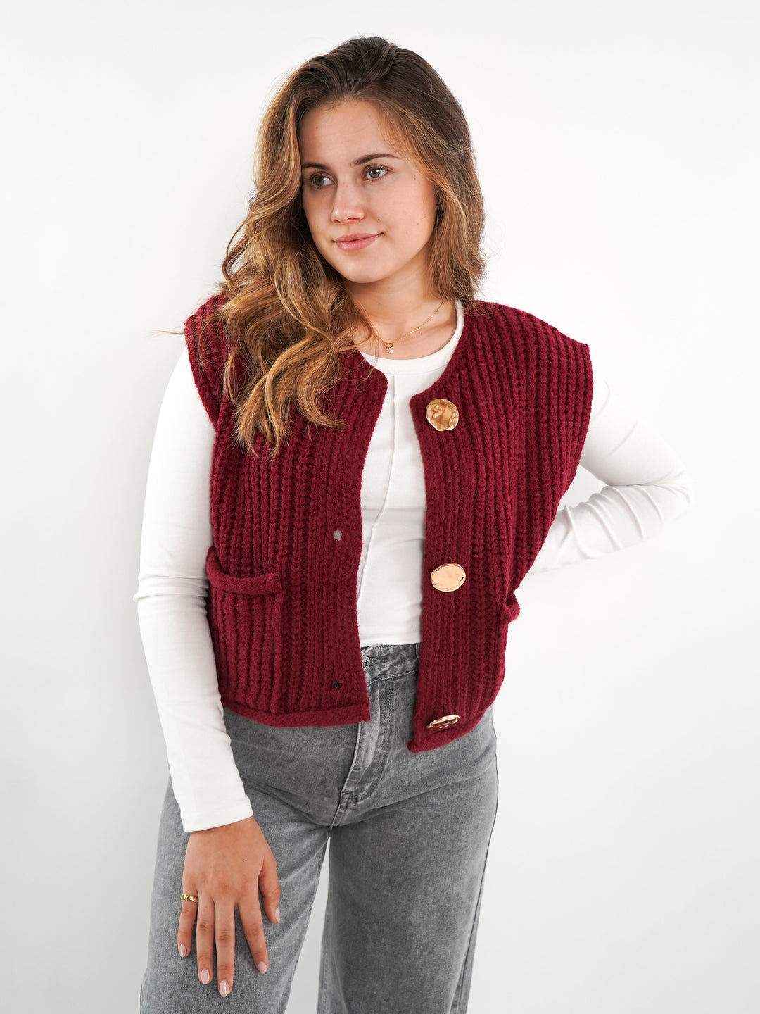 Doris | Kurzarm Strickweste Damen