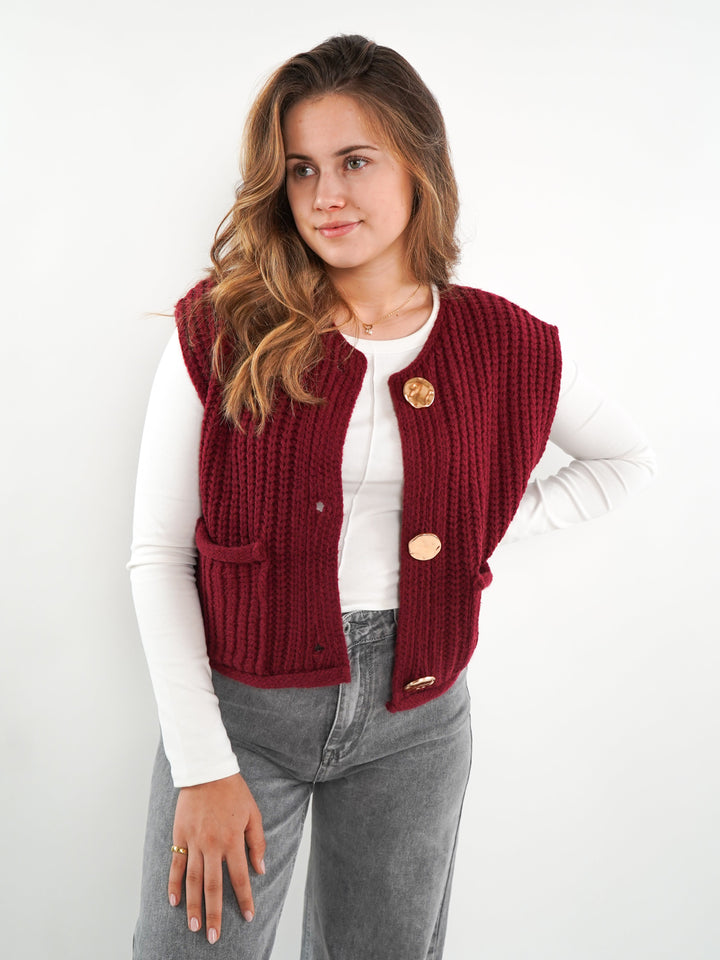 Doris | Kurzarm Strickweste Damen