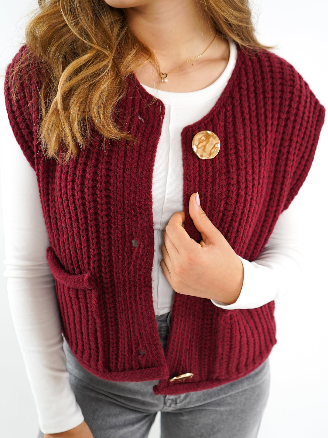 Doris | Kurzarm Strickweste Damen