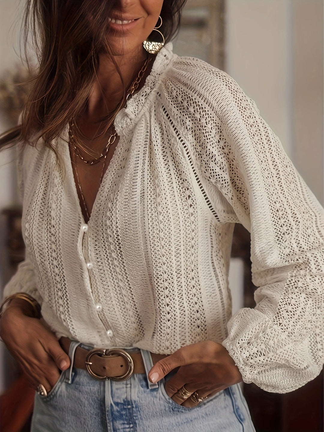 Kristol | Elegante Spitzenbluse Damen