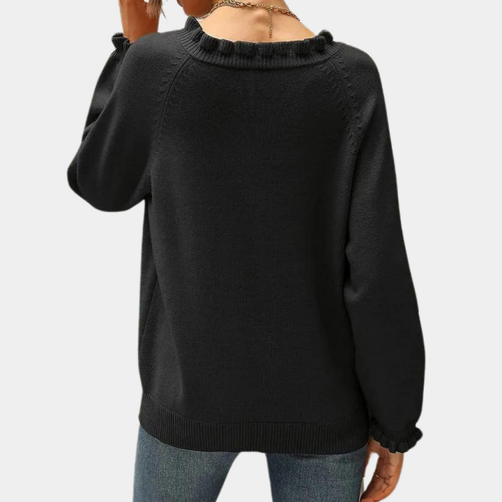 Lilac | Moderner Rüschenpullover für Damen