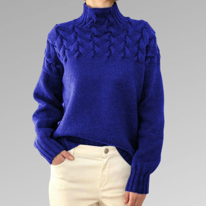 Delly |  Luxuriöser Pullover aus Wolle mit Zopfmuster für Frauen