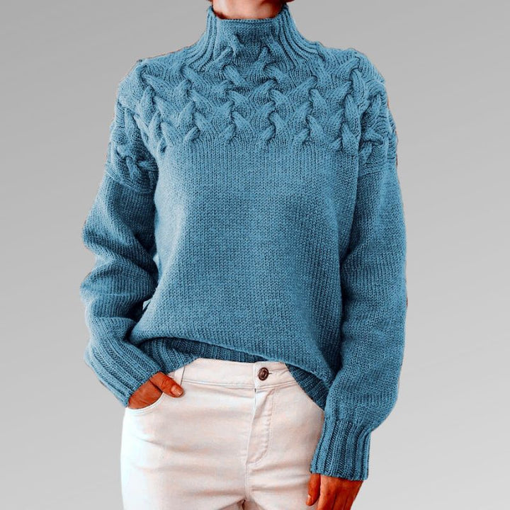 Delly |  Luxuriöser Pullover aus Wolle mit Zopfmuster für Frauen