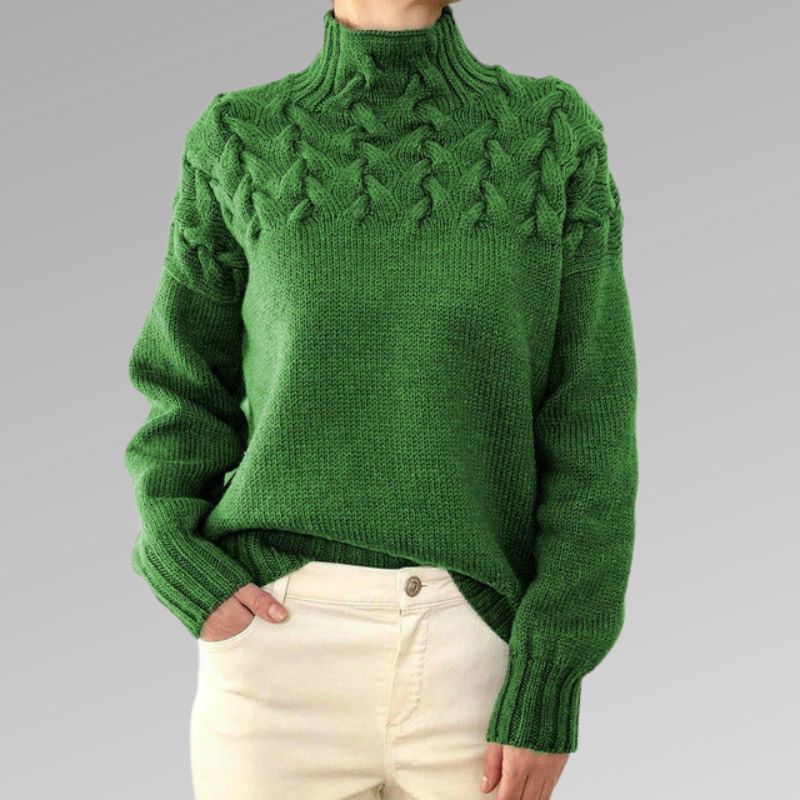 Delly |  Luxuriöser Pullover aus Wolle mit Zopfmuster für Frauen