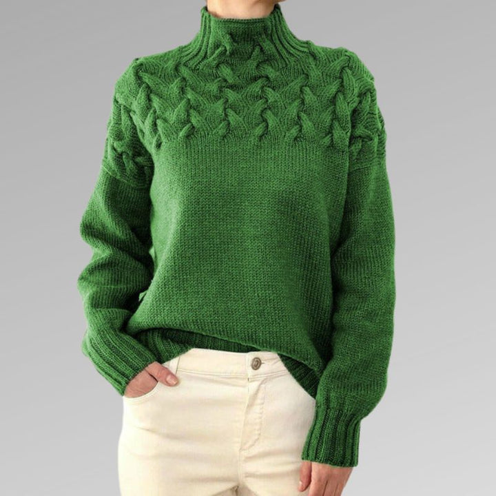Delly |  Luxuriöser Pullover aus Wolle mit Zopfmuster für Frauen