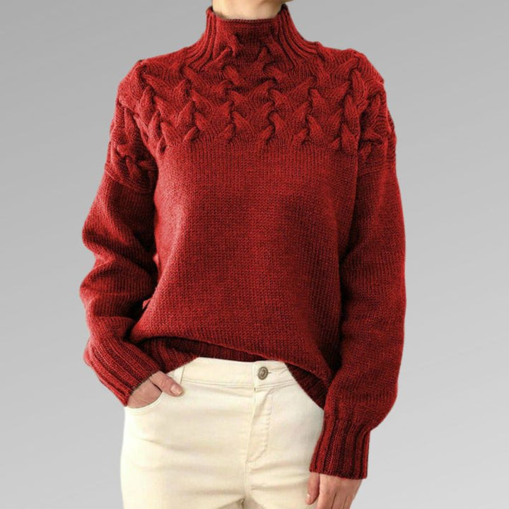Delly |  Luxuriöser Pullover aus Wolle mit Zopfmuster für Frauen