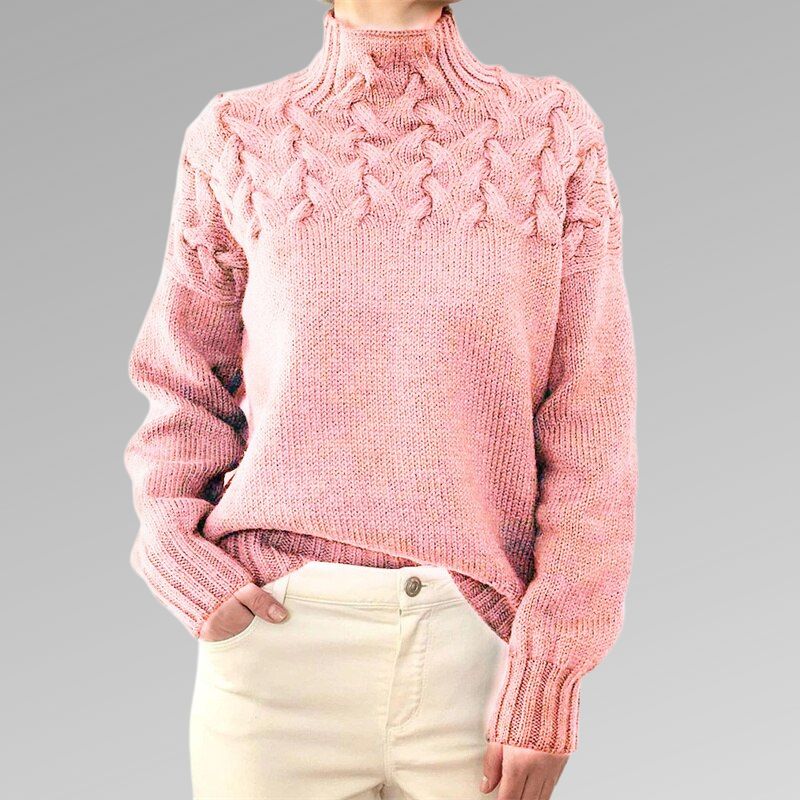Delly |  Luxuriöser Pullover aus Wolle mit Zopfmuster für Frauen