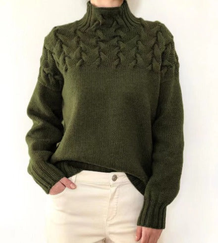 Delly |  Luxuriöser Pullover aus Wolle mit Zopfmuster für Frauen