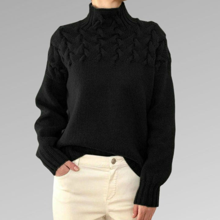 Delly |  Luxuriöser Pullover aus Wolle mit Zopfmuster für Frauen