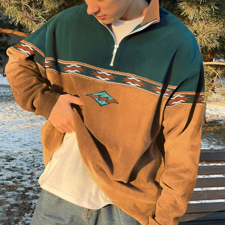 Jilayne | Farbblock-Pullover mit Reißverschluss