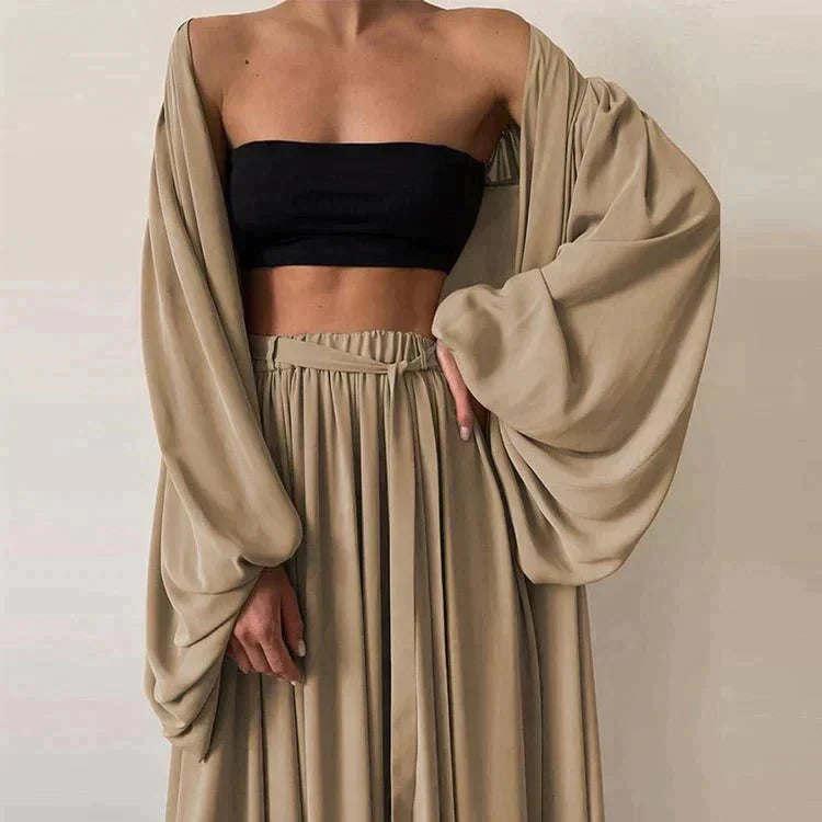 Aureth | Luftiges Chiffon Dreiteiler-Set