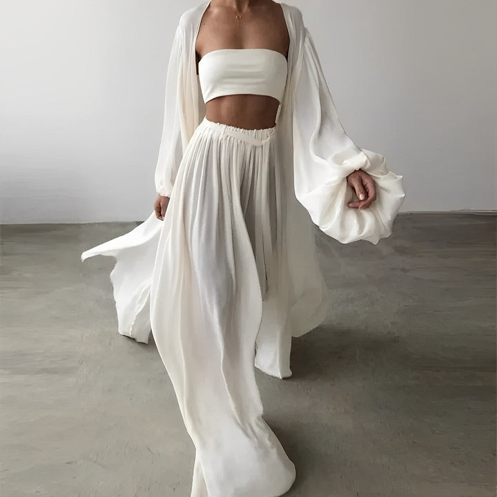 Aureth | Luftiges Chiffon Dreiteiler-Set