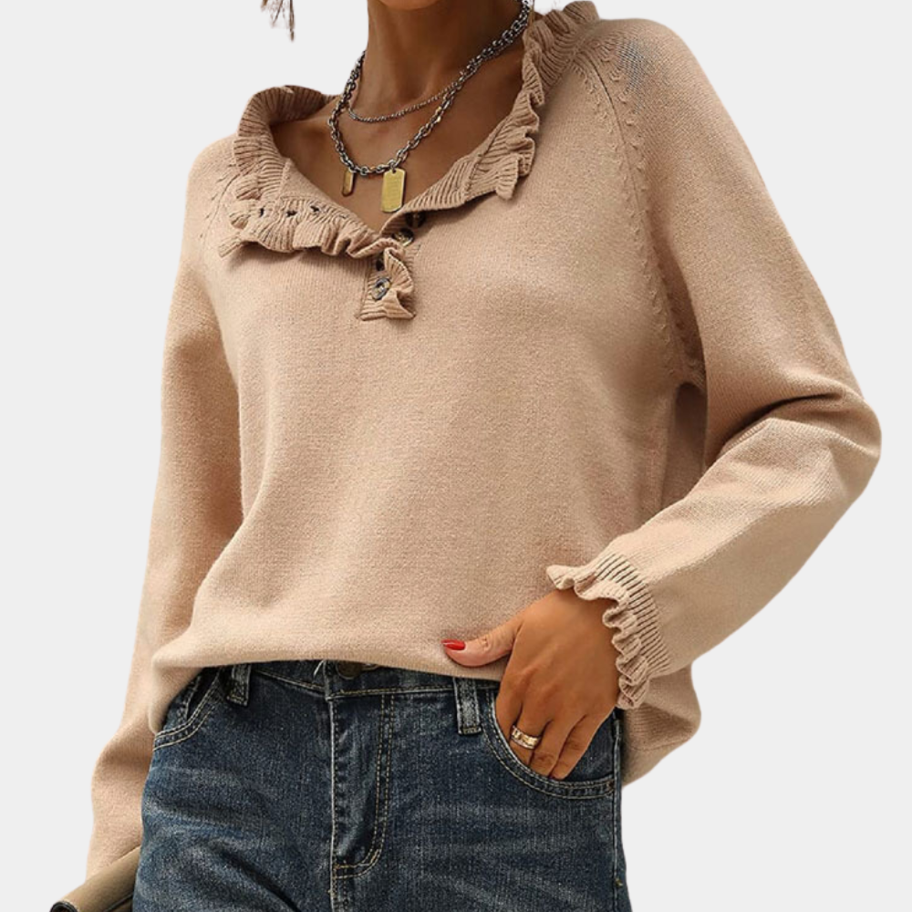 Lilac | Moderner Rüschenpullover für Damen