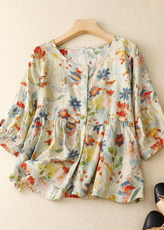 Zevalie | Florales Leinen-Shirt