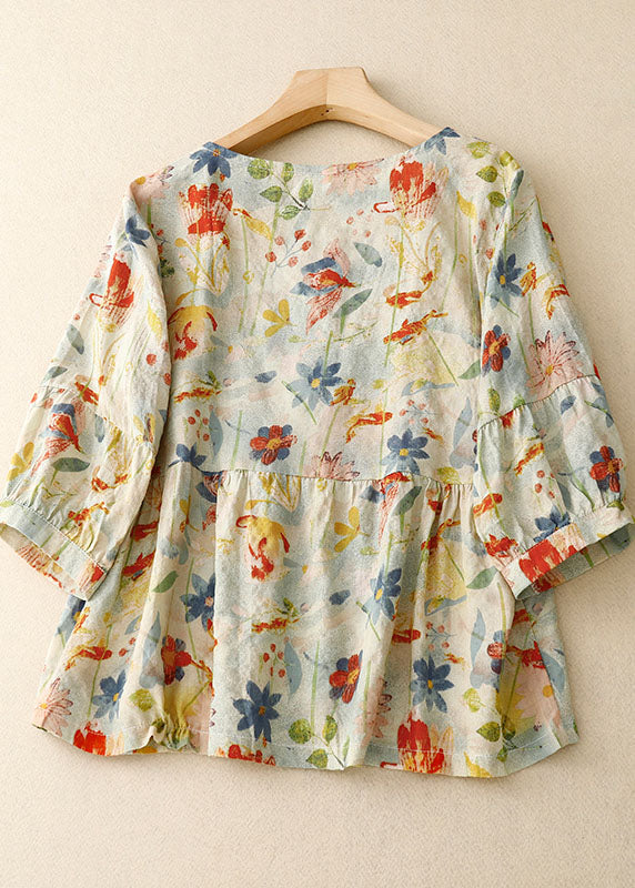 Zevalie | Florales Leinen-Shirt