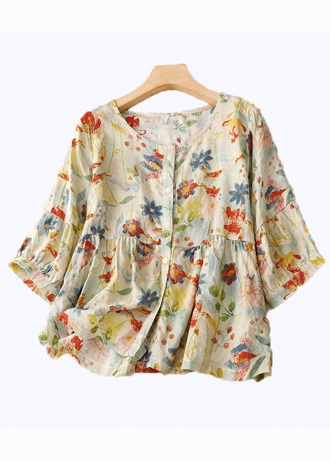 Zevalie | Florales Leinen-Shirt