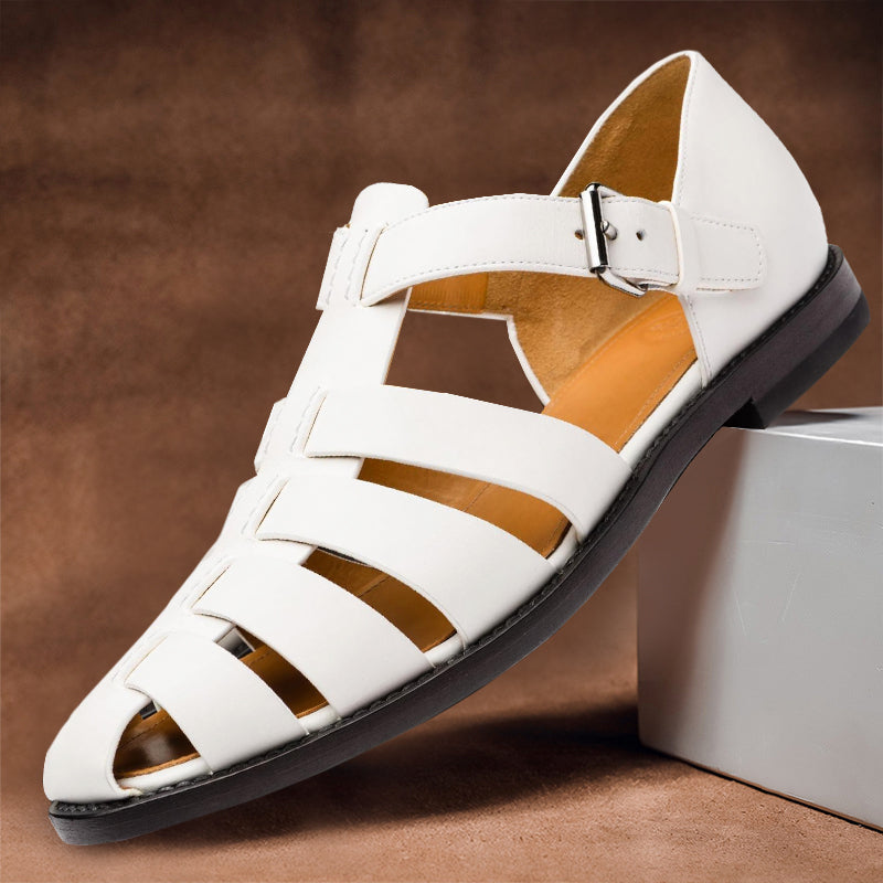Aderine | Weiße Ledersandalen