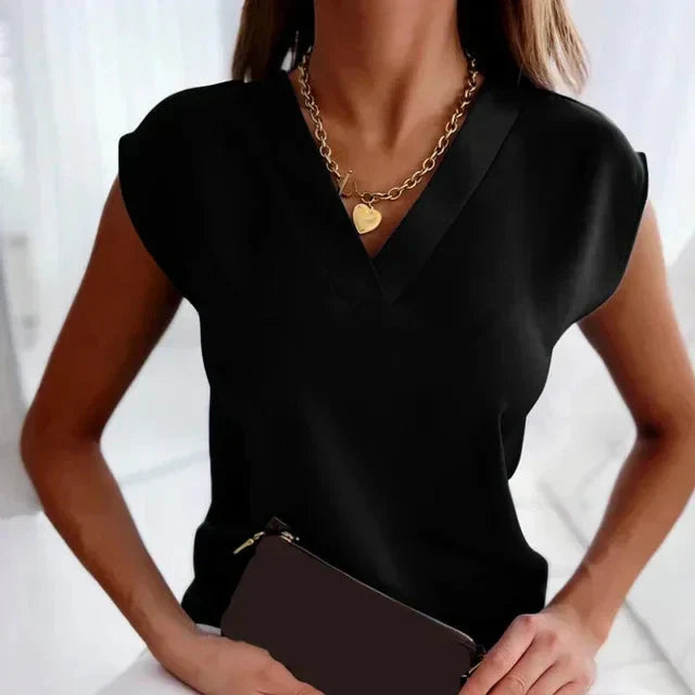 Emarise | Elegantes V-Neck Oberteil
