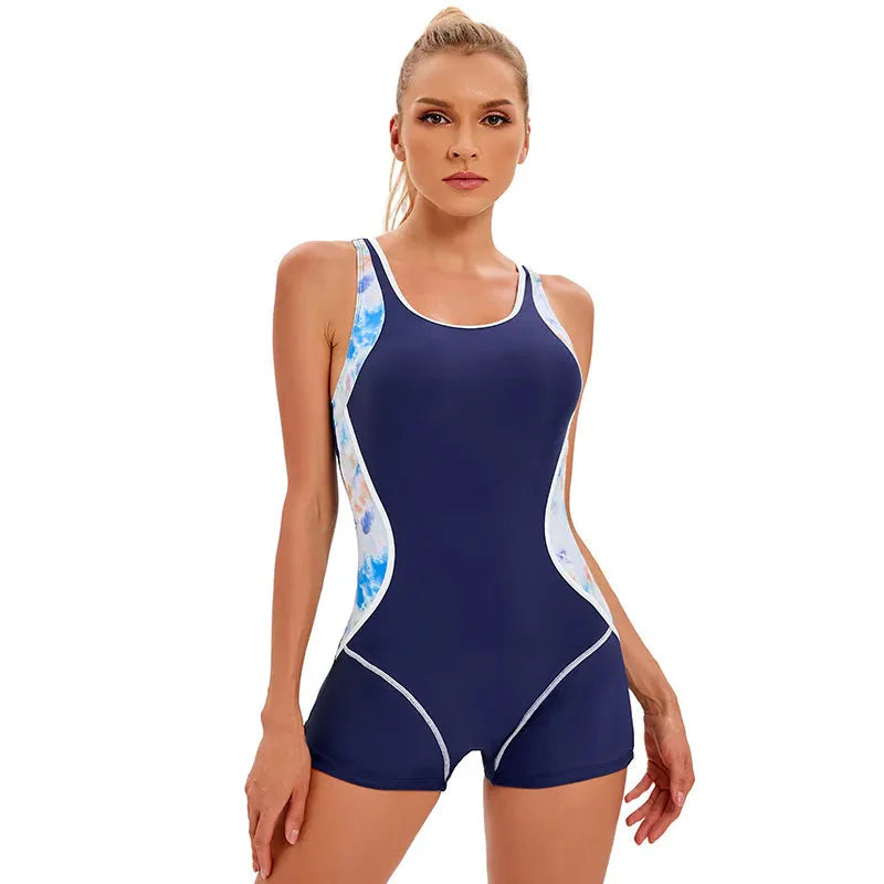 Jovina | Sportliches Damen-Badeanzug Patchwork